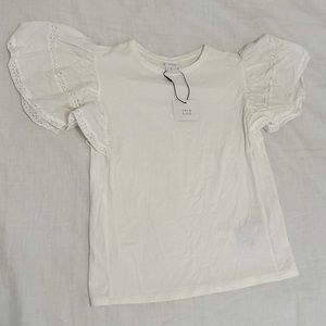 ZARA White Short Flare Sleeve Shirt